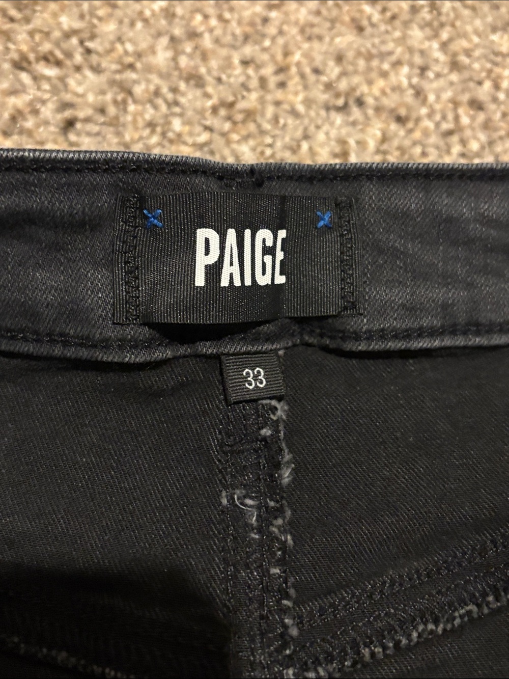 Paige Ultra High-Rise Black Denim Women's Shorts Sz 33 - Picture 4 of 9